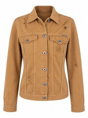 Colcci Tan Distressed Denim Jacket